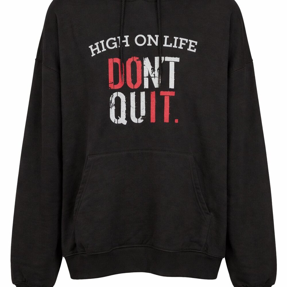 Hanes EcoSmart High On Life Don't Quit Motivational Graphic Hoodie Women's 2XL